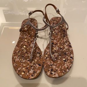 Tory Burch silver sandals